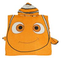 Oranžové froté osuškové pončo s kapucí - Nemo Miniclub