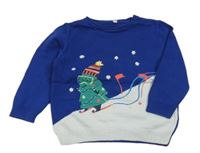 Modro-biely sveter so stromom M&S