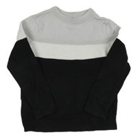 Šedo-bílo-černý svetr George