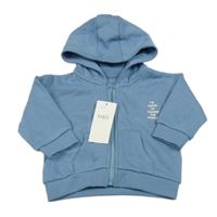 Nové - Modrá prepínaci mikina s nápisom a kapucňou M&S