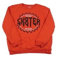 Červená mikina s nápismi Primark