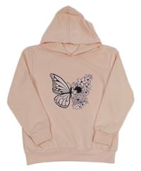 Ružová mikina s motýlkom a kapucňou