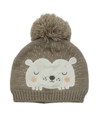 Hnědá čepice s bambulí - ježek Mothercare
