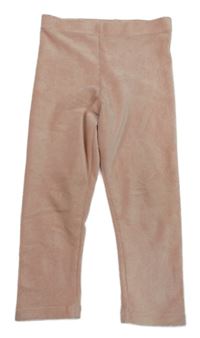 Ružové zamatové rebrované legíny Disney