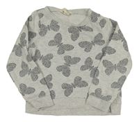 Svetlosivá mikina s motýlikmi H&M
