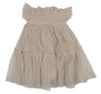 Pudrové třpytivé tylové šaty Tu