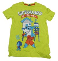 Svetlozelené tričko so žralokom Kiki&Koko