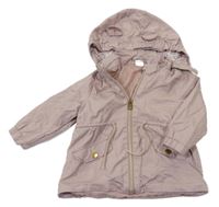 Staroružová plátenná jesenná parka s kapucňou H&M