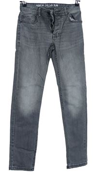 Pánske sivé skinny rifle Denim vel. 26/30