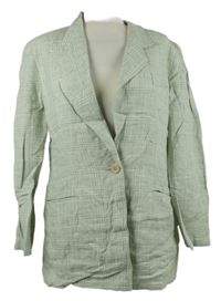 Dámské zeleno-modro-smetanové vzorované lněné sako Riani 