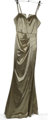 Dámske zlaté saténové plesové dlhé šaty