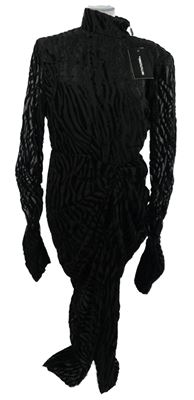 Nové - Dámské černé vzorované šaty PrettyLittle Thing