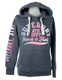 Dámska tmavomodrá mikina s logom a kapucňou Superdry