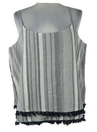 Nové - Dámský tmavomodro-bílý pruhovaný top s třásněmi New Look