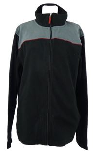 Pánska sivo-čierna fleecová prepínaci mikina Toptex