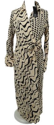 Nové - Dámské pudrovo-černé vzorované zavinovací šaty F&F