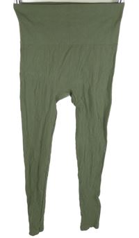 Dámské khaki žebrované legíny Stradivarius 