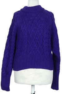 Dámsky fialový vzorovaný sveter H&M