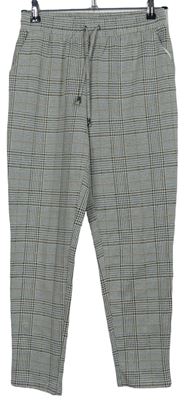 Dámske sivo-okrové kockované teplákové nohavice Jean Pascale