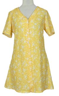 Dámske žlté kvietkovane košeľové šaty Boohoo