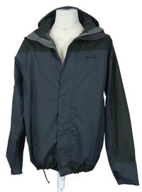 Pánska tmavošedo-khaki šušťáková outdoorová bunda s kapucňou Peter Storm
