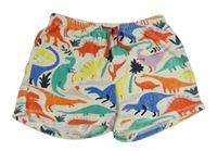 Biele froté kraťasy s dinosaurami zn. Mini Boden