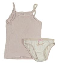 2set- ružová košieľka  s hvězdičkami+ biele nohavičky s obrázkom