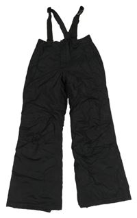 Černé šusťákové oteplovačky s kšandami 