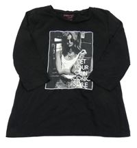 Čierne tričko s dívkou Pepperts