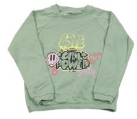 Svetlozelená mikina s potlačou L&D