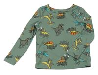 Khaki triko s dinosaury Shein