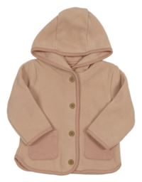 Svetloružová fleecová prepínaci mikina s kapucňou TU