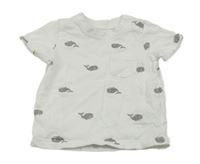 Bílé tričko s velrybami H&M