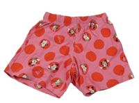 Růžové teplákové kraťasy s puntíky a Minnie Adidas