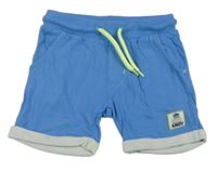 Modré kraťasy s nášivkou