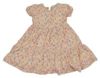 Biele šaty s farebnými kvetinami Topolino