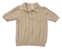 Béžové pletené polo triko H&M