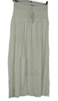 Nové - Dámská bílá krajová dlouhá sukně Pull@Bear