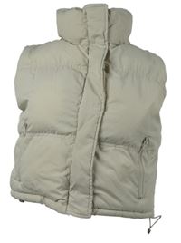 Dámská béžová šusťáková propínací crop vesta FB Sister 