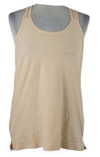 Nové - Dámský broskvový top s madeirou Atmosphere