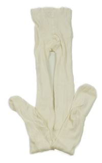 Krémové perforované punčocháče H&M