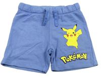 Světlemodré teplákové kraťasy s Pikachu
