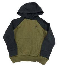 Khaki-černá mikina s kapucí Next