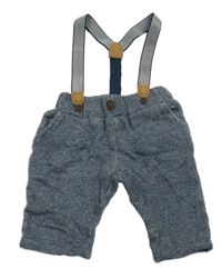 Tmavomodré melírované teplákové nohavice s trakami C&A