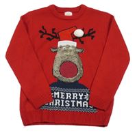 Červený sveter so sobom George