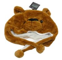 Nové - Rezavá chlupatá čepice - medvěd