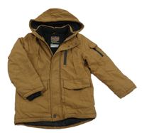 Hnědá šusťáková zimní bunda s kapucí Matalan