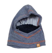 Tmavomodrá melírovaná fleecová kukla 