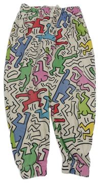 Smetanovo-barevné vzorované tepláky H&M