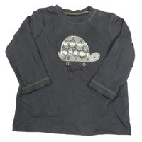 Tmavosivé tričko s korytnačkou Next